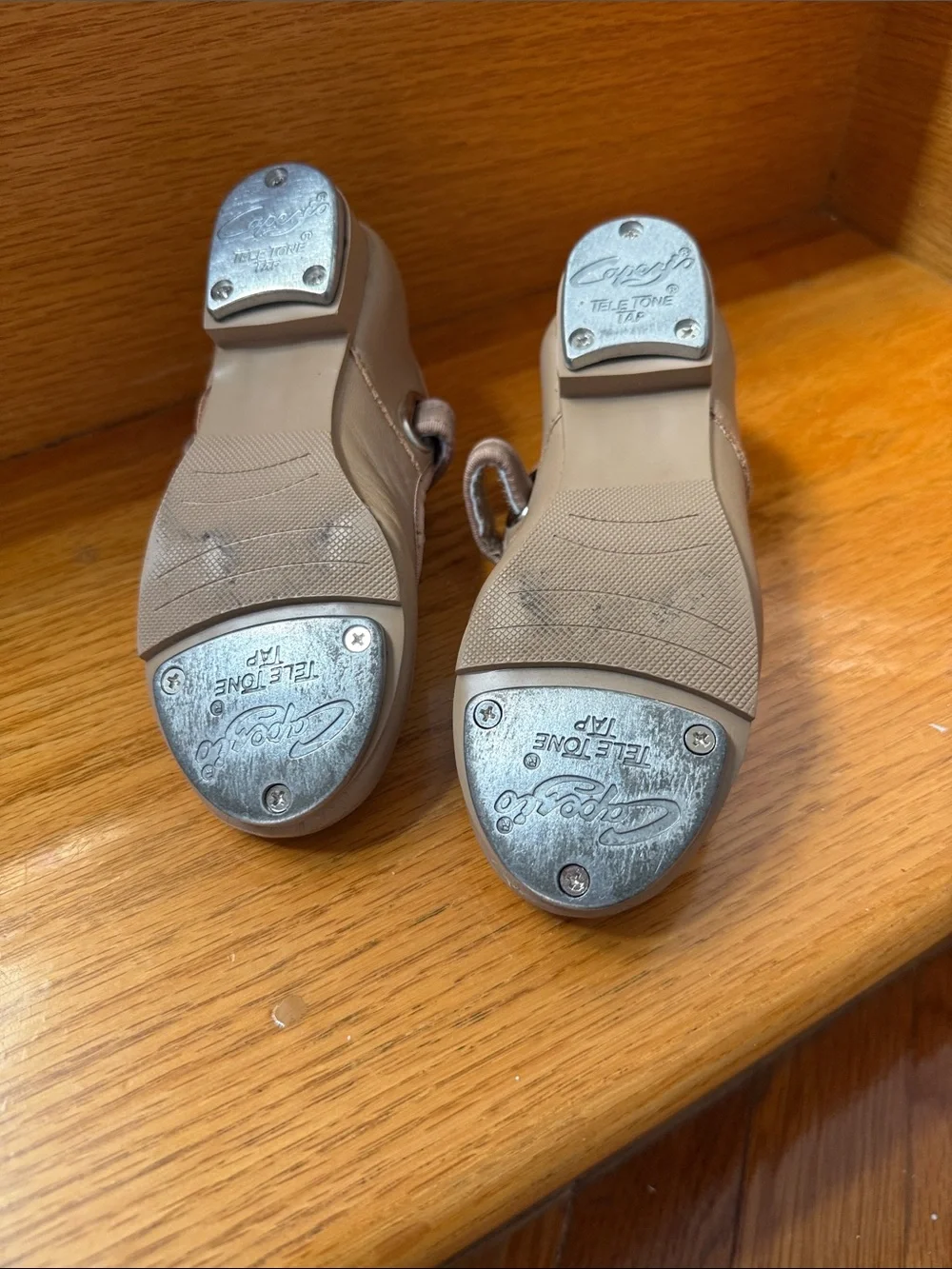 Capezio Girls Tan Mary Jane Tap Shoes Size 11M